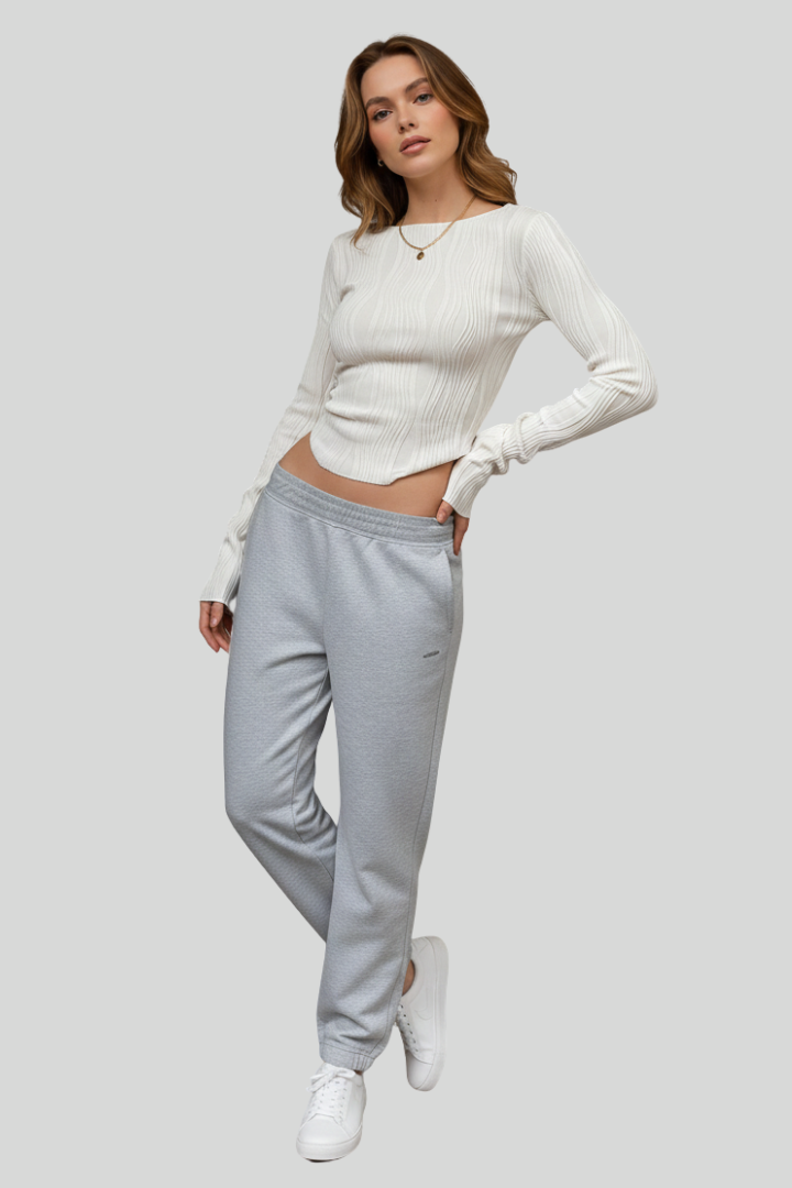 Women's Fitted Long Sleeve Textured Top