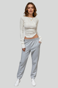 Women's Fitted Long Sleeve Textured Top