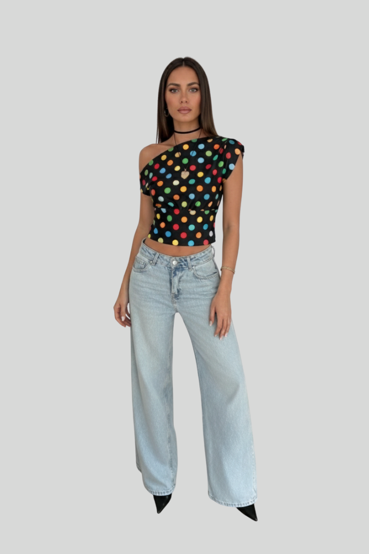 Polka Dot Summer Crop Top
