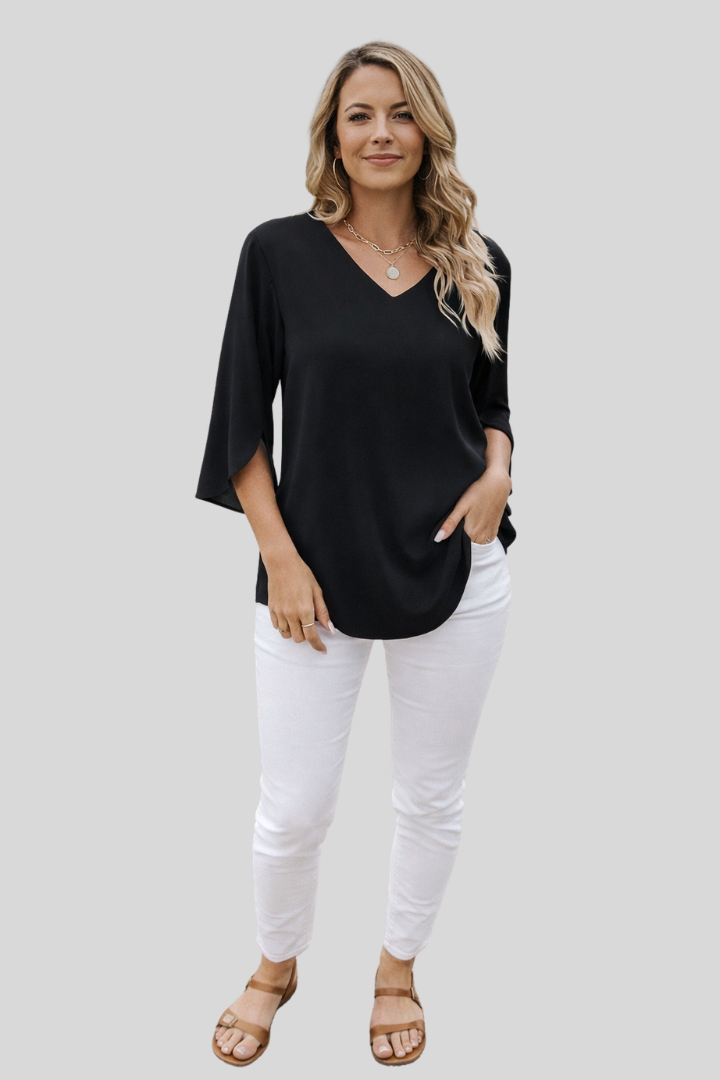 Women’s V-Neck 3/4 Sleeve Blouse