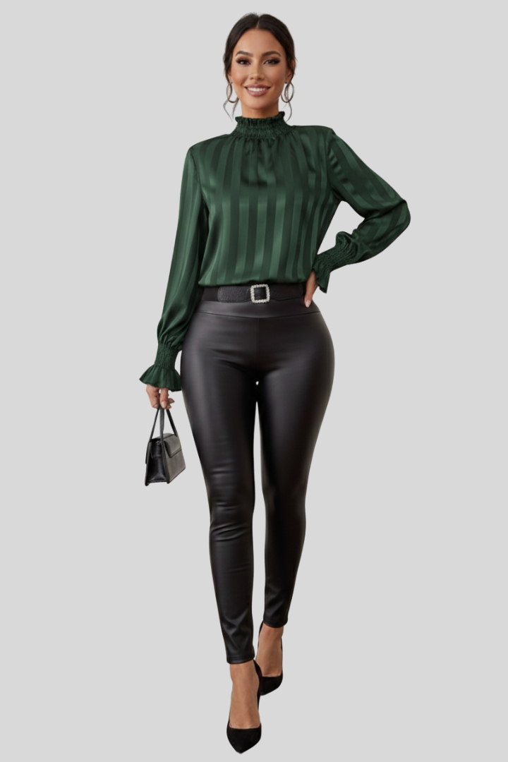Women’s Elegant Gathered Round Neck Blouse