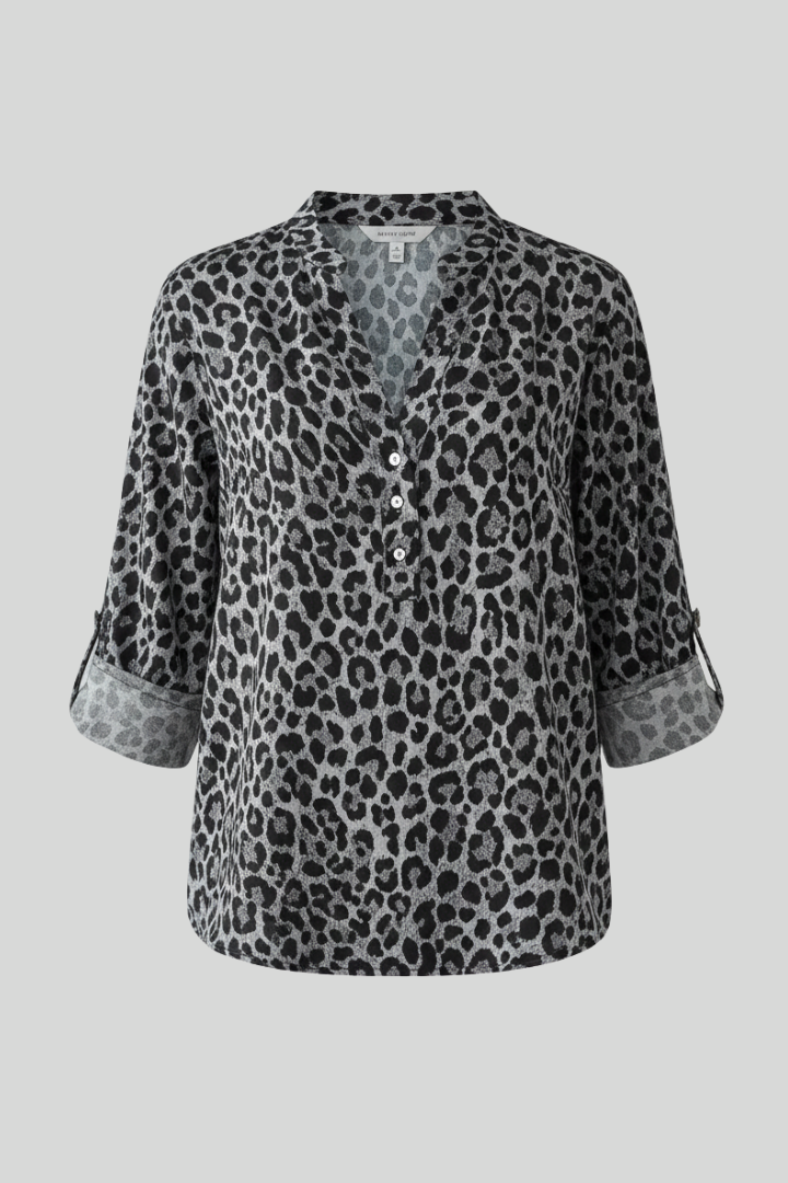 Women's Leopard Print V-Neck Blouse