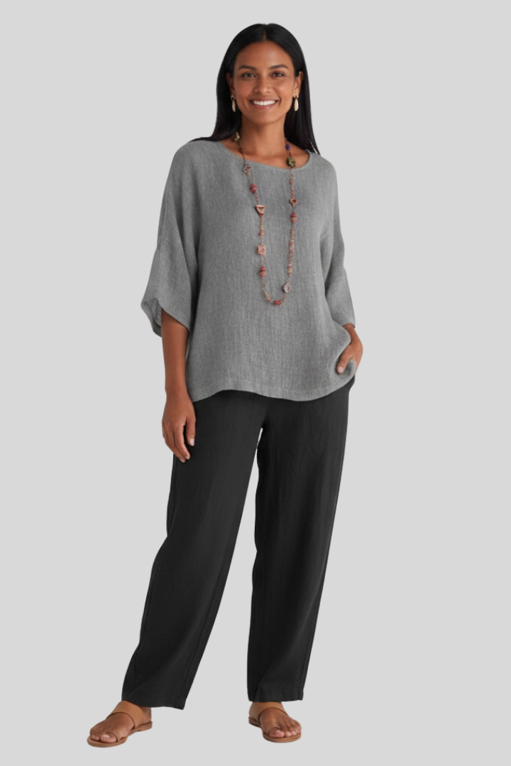Women Loose 3/4 Sleeve Blouse