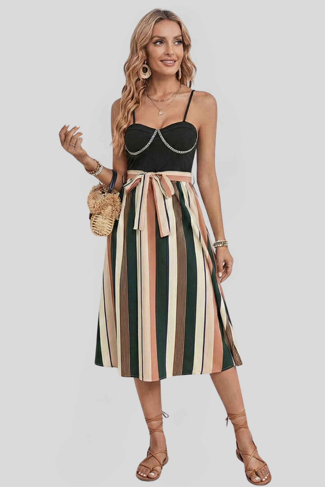 Women's Striped A-Line Dress