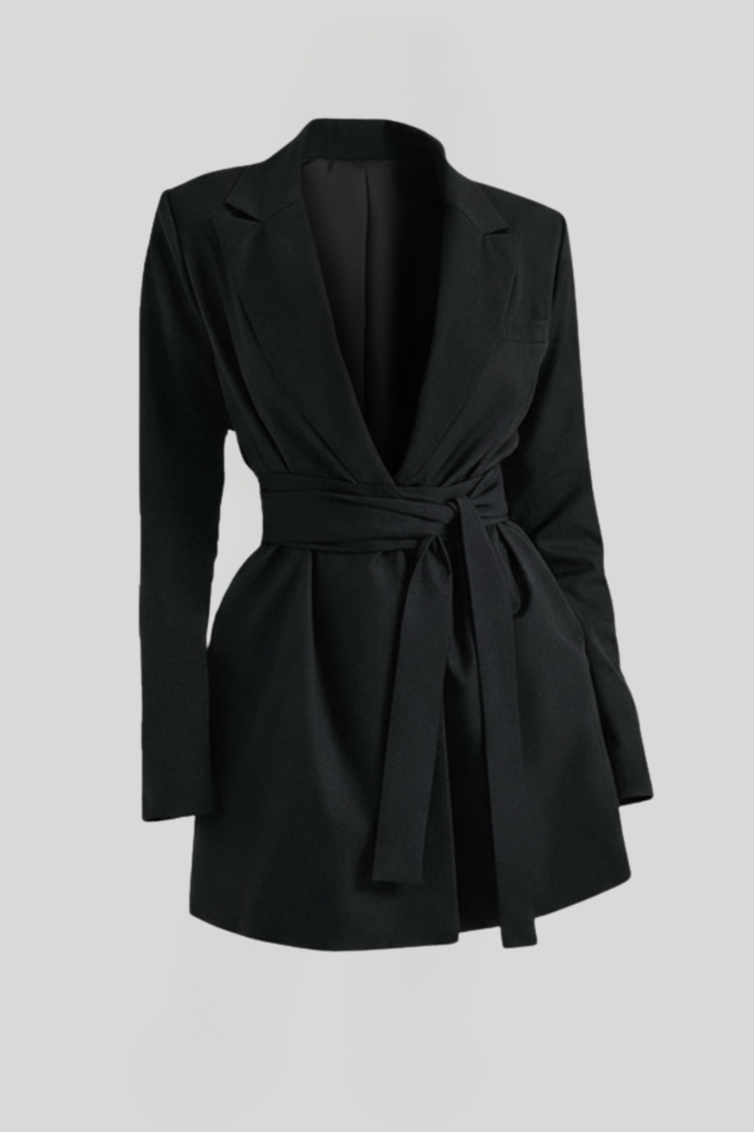 Women's Deep V-Neck Tie Waist Blazer