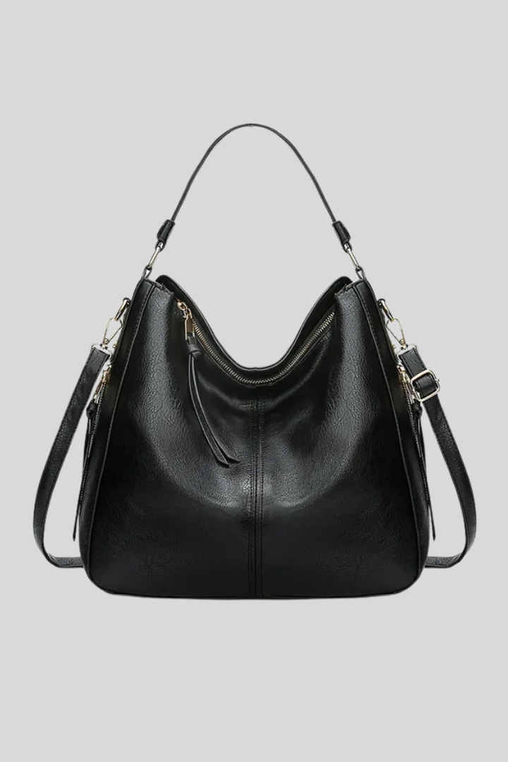 Women's Leather Zip Closure Shoulder Bag