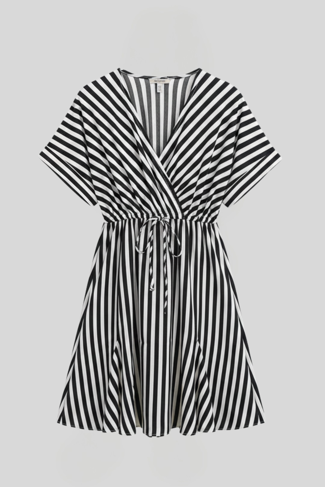 Women's Pockets Striped Wrap Dress