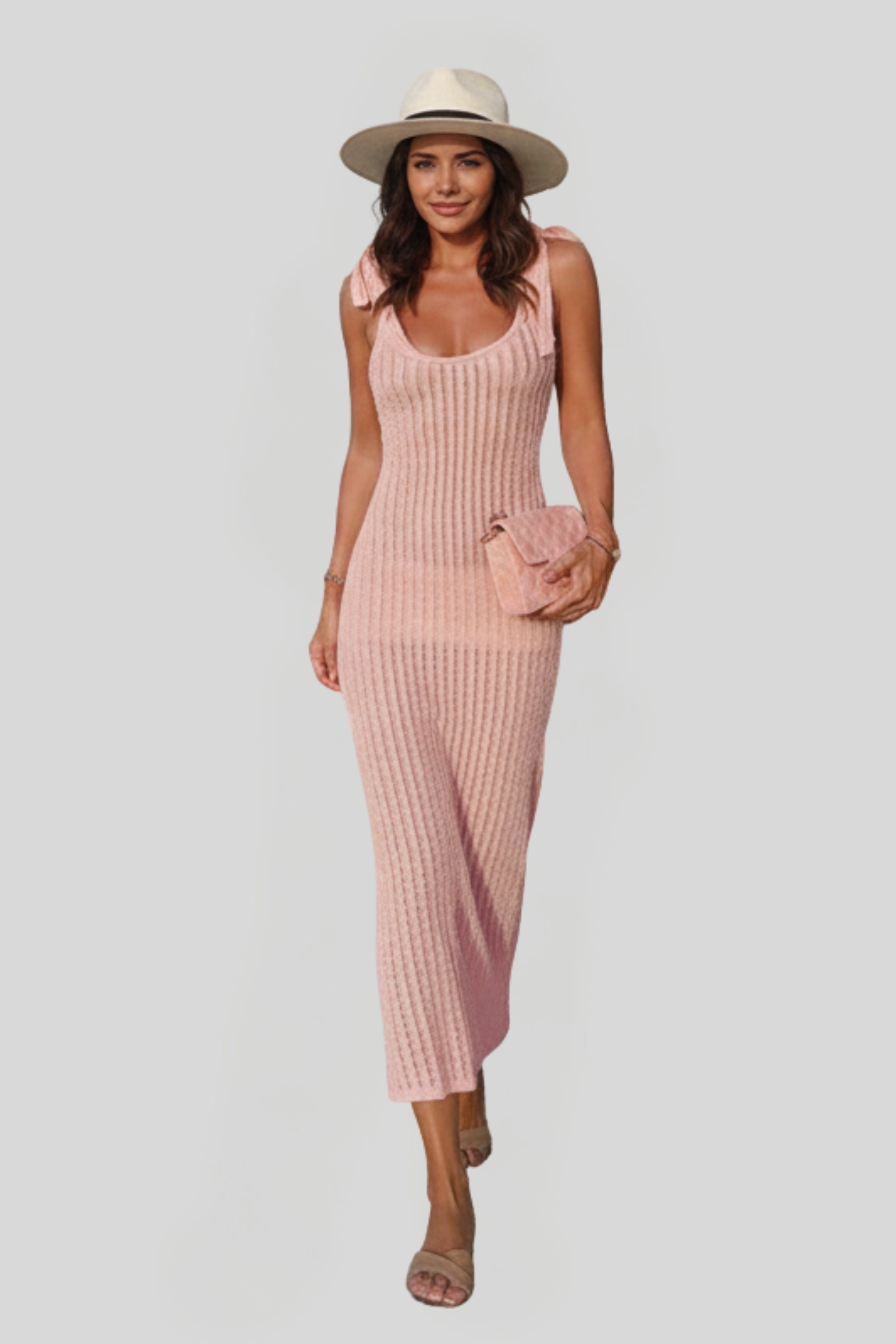 Women's Ribbed Knitted Maxi Dress