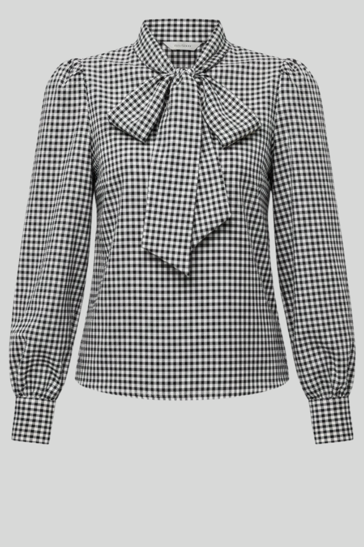 Clarisse Women’s Checked Bow Blouse