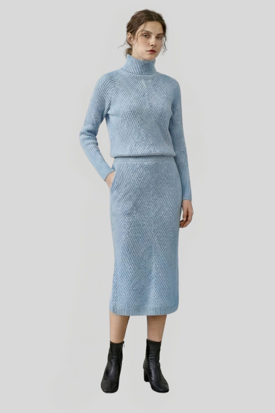 Women's Knitted Roll-Neck Jumper Dress