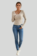 Women’s Ribbed Slim Fit Long Sleeve Top