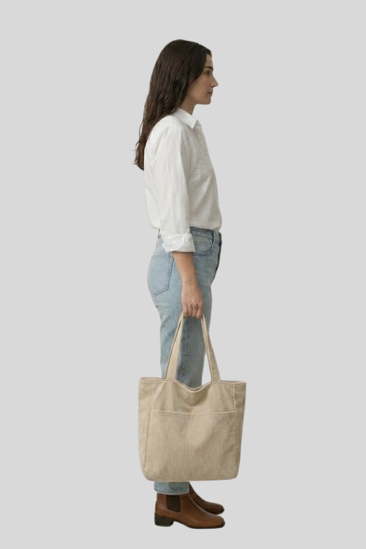 Women's Spacious Khaki Tote Bag