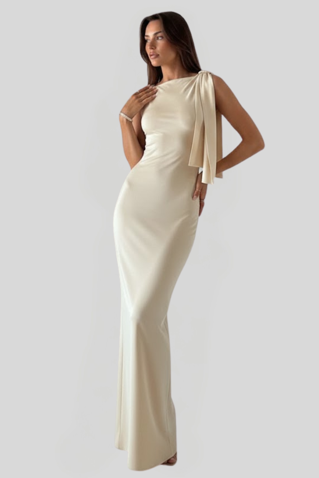 Women's Bow-Accented Maxi Dress