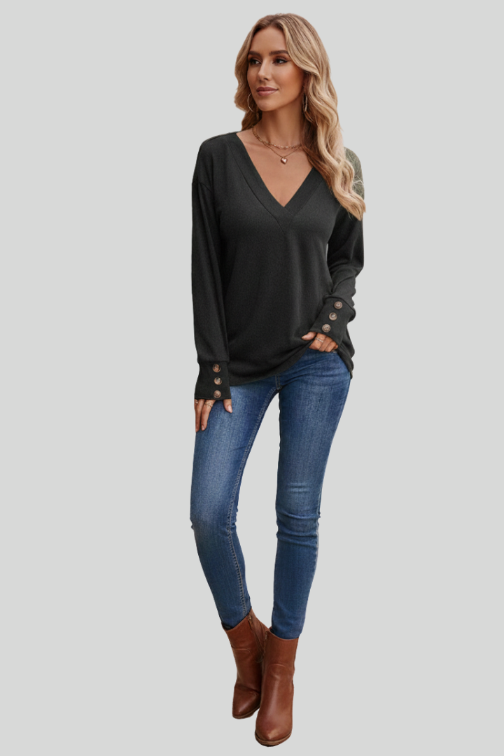 Stylish V-Neck Blouse Women Natalie
