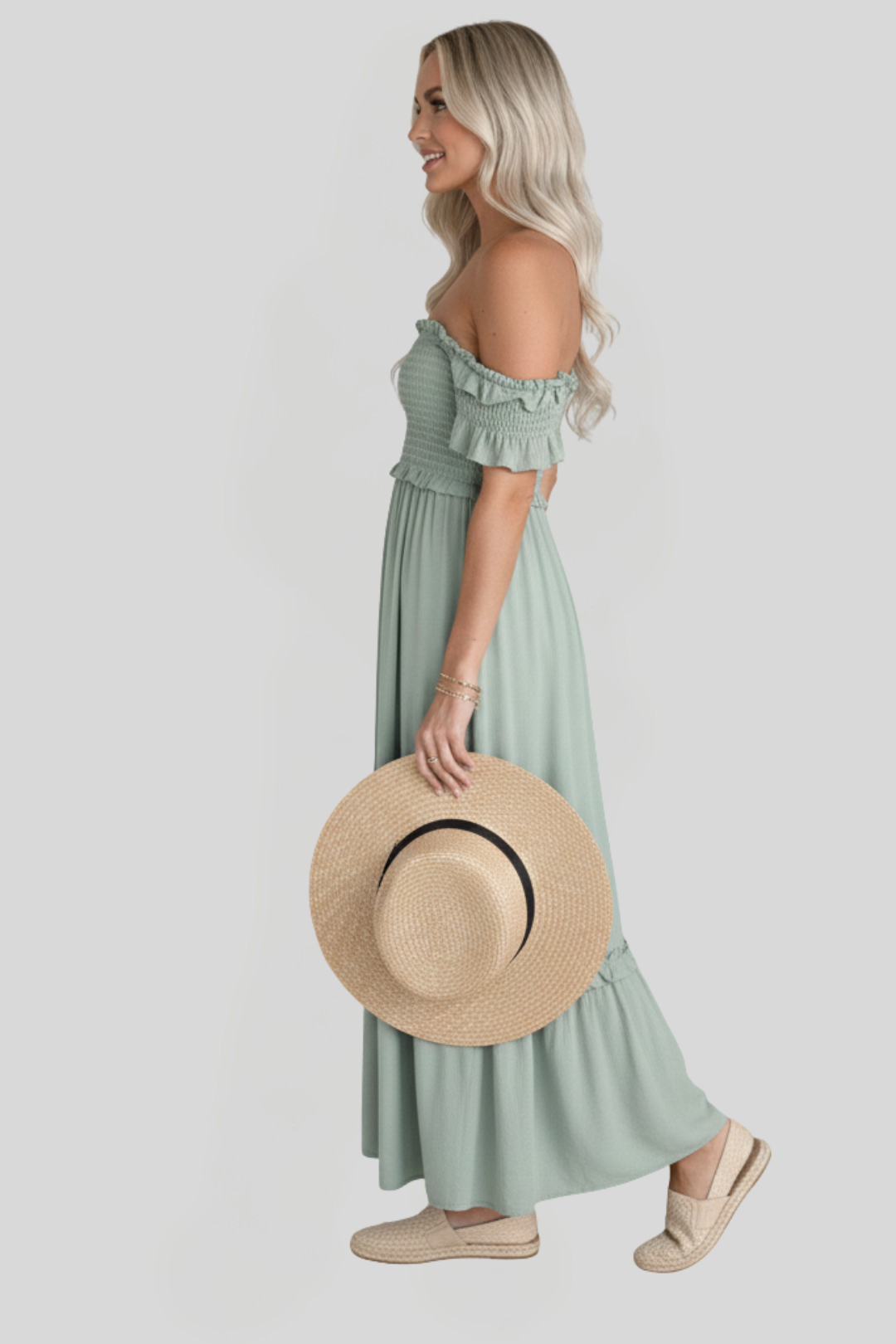 Women's Ruffle Details Midi Dress