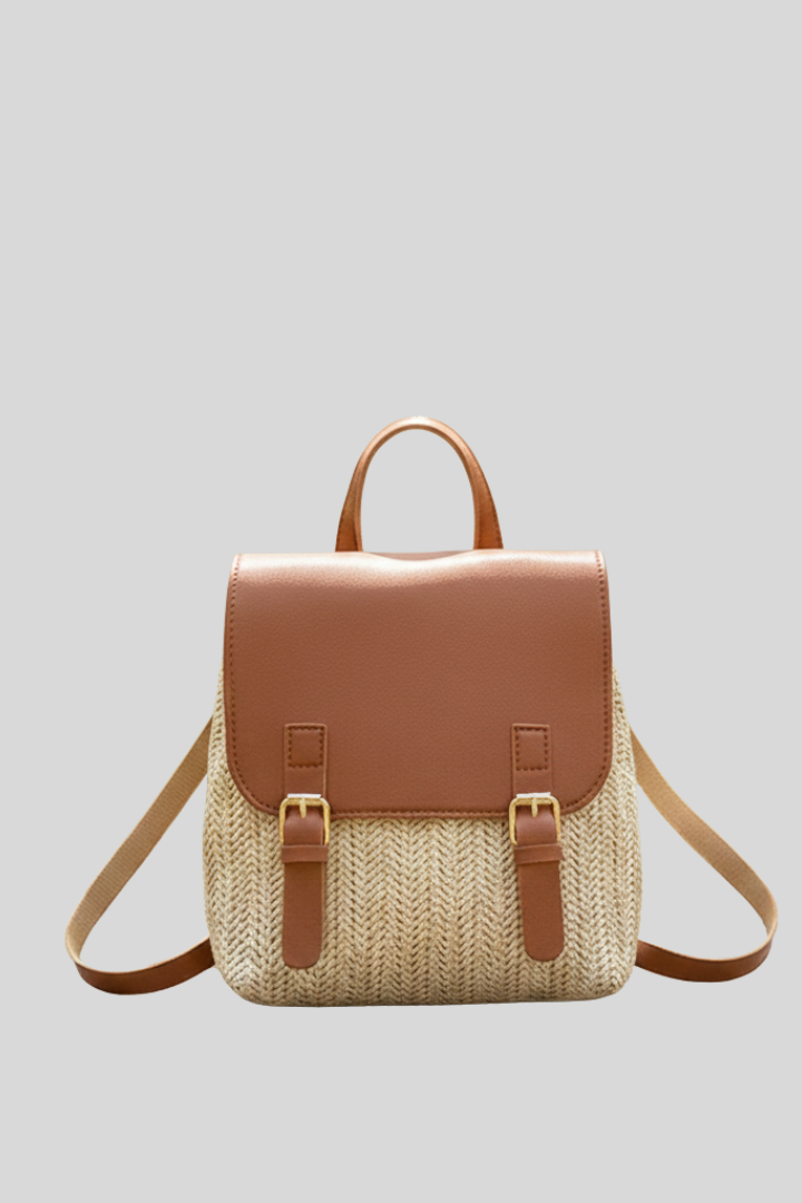 Women's Vintage Boho Straw Backpack