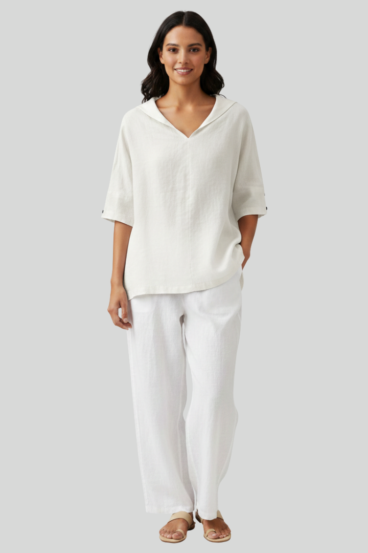 Breathable Casual Linen Blouse Women