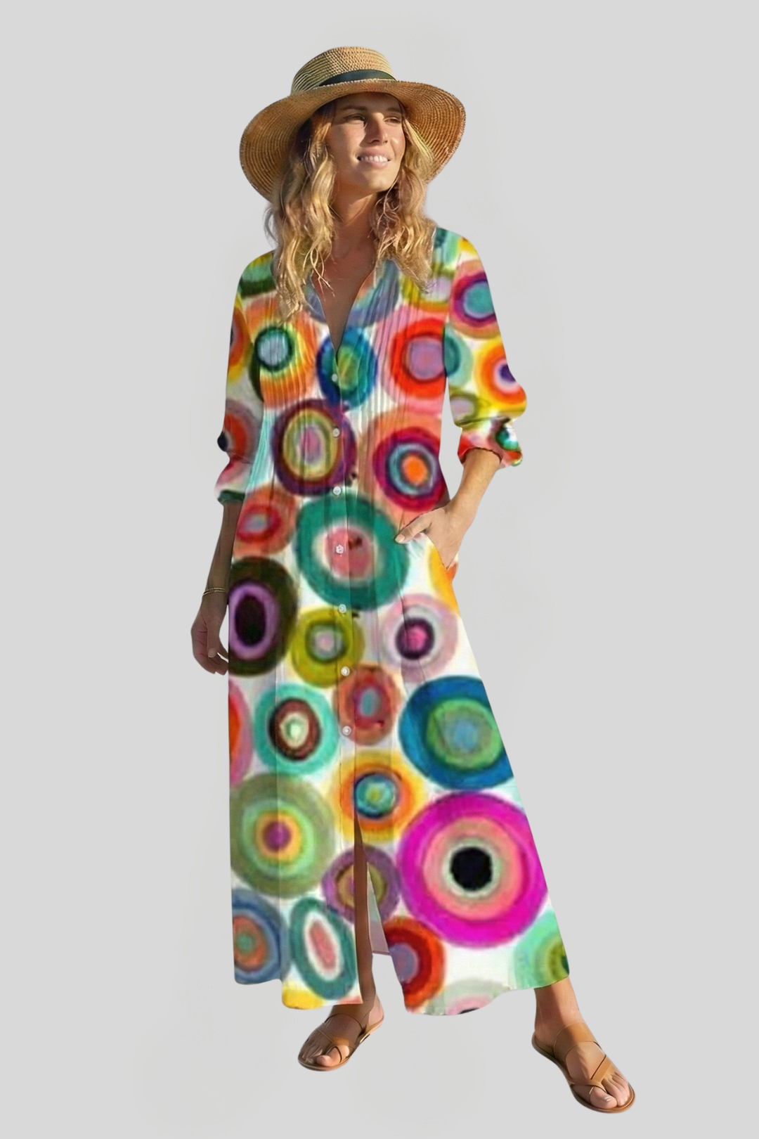 Women's Boho V-Neck Maxi Dress