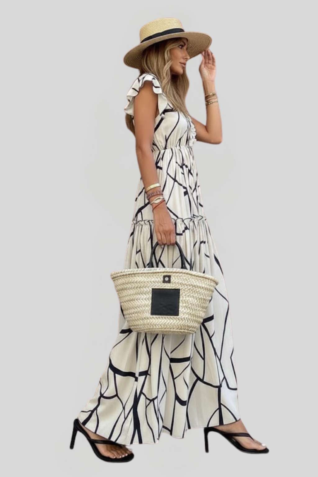 Women's Bold Geometric Print Maxi Dress