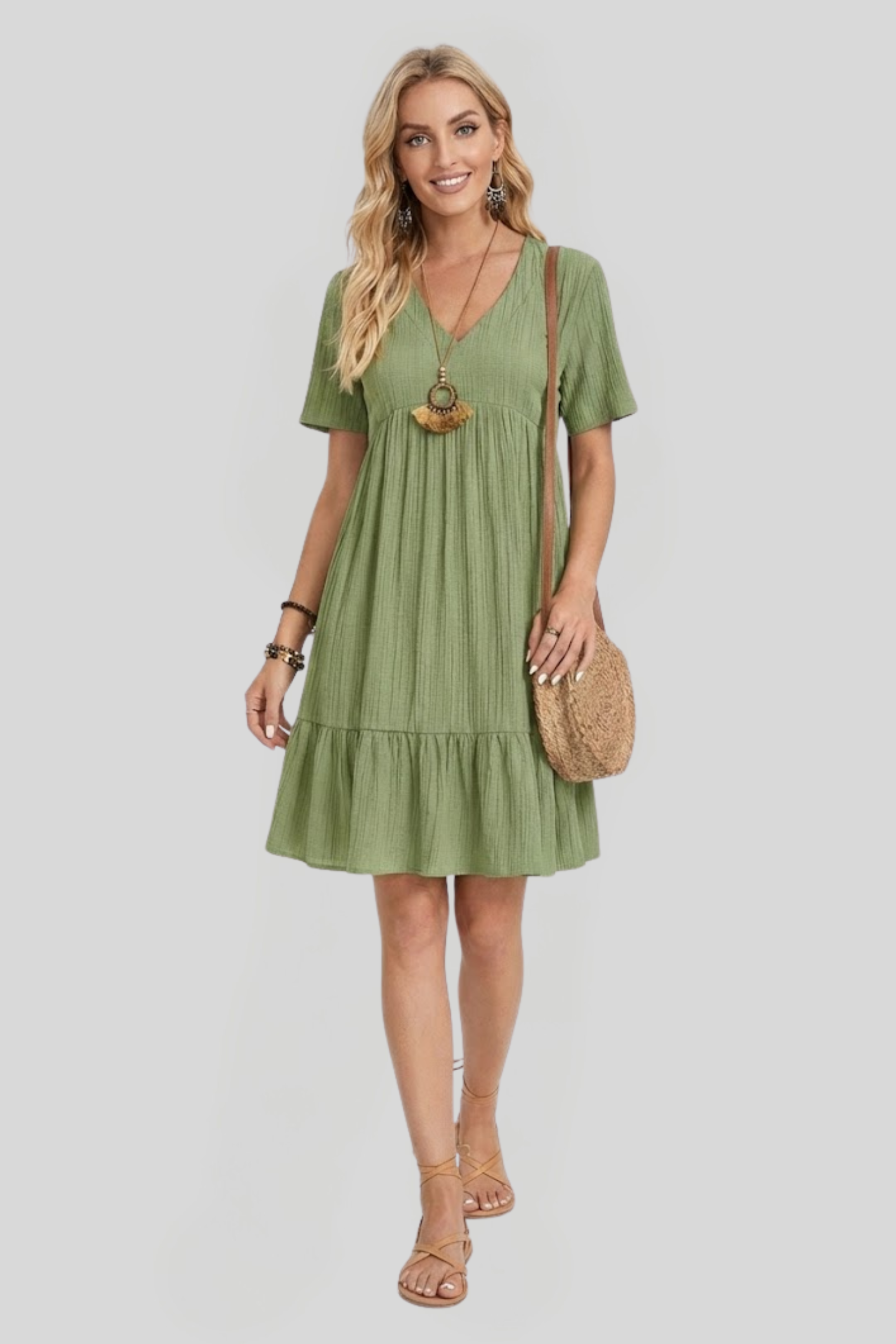 Women's Elegant Pleated Casual Dress