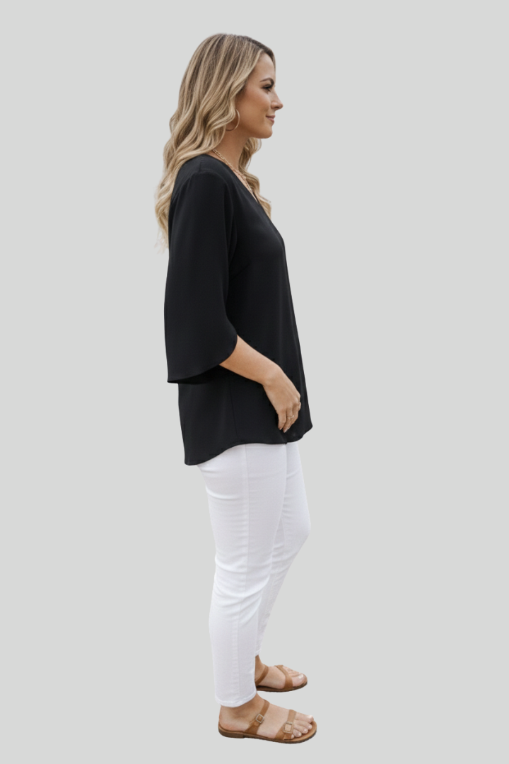 Women’s V-Neck 3/4 Sleeve Blouse