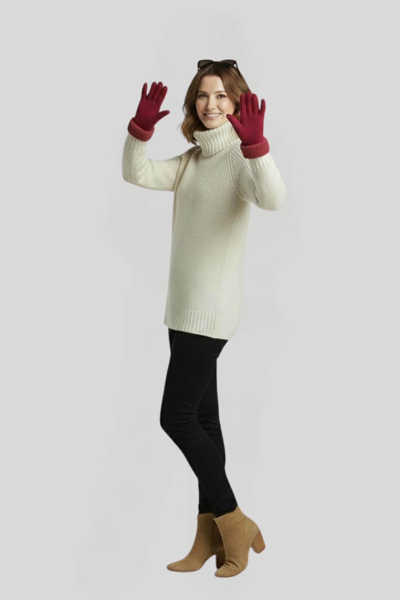 Women's Contrast-Lined Velvet Gloves