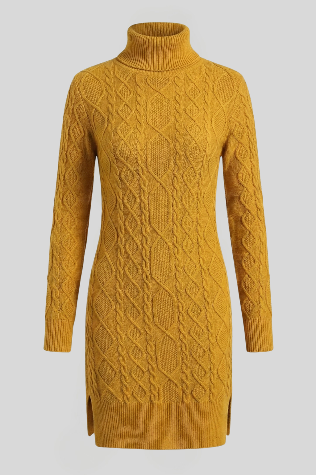 Women's Cable Knit Pattern Jumper Dress