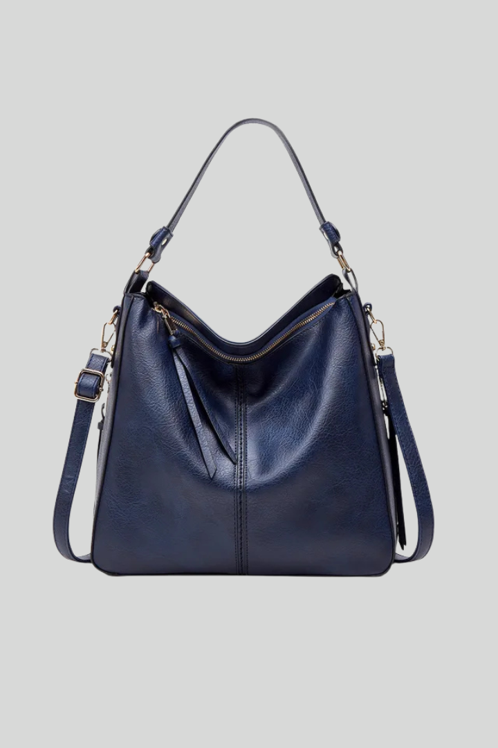 Women's Leather Zip Closure Shoulder Bag