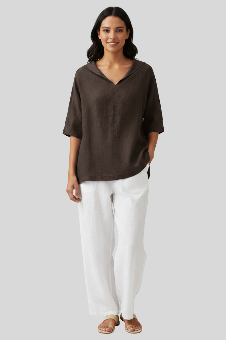 Breathable Casual Linen Blouse Women