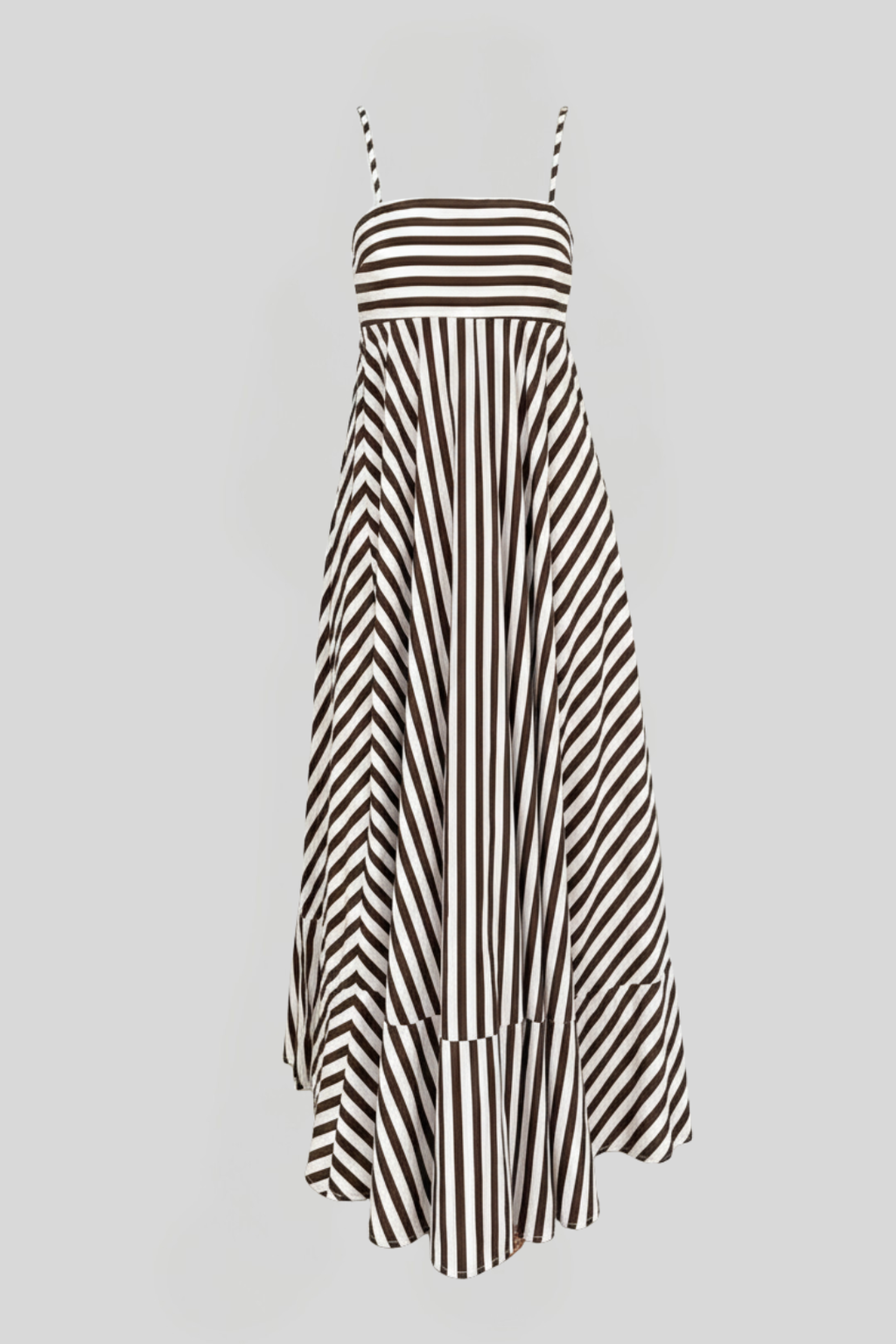Women's Striped Pleated Maxi Sundress