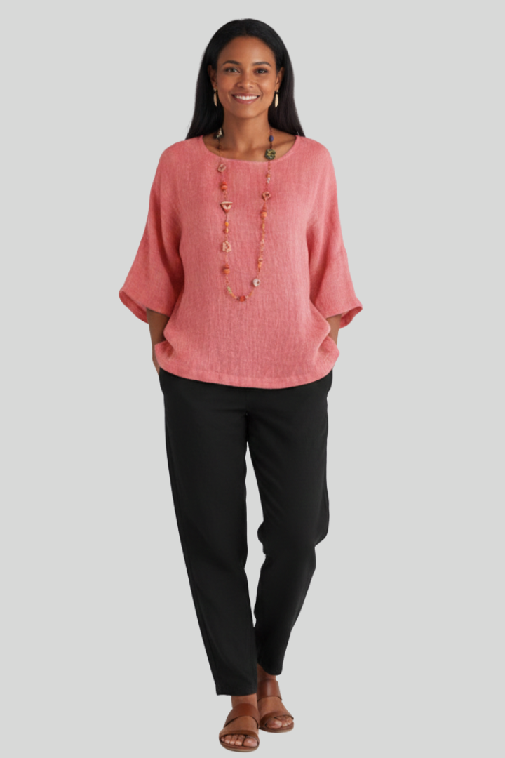 Women Loose 3/4 Sleeve Blouse