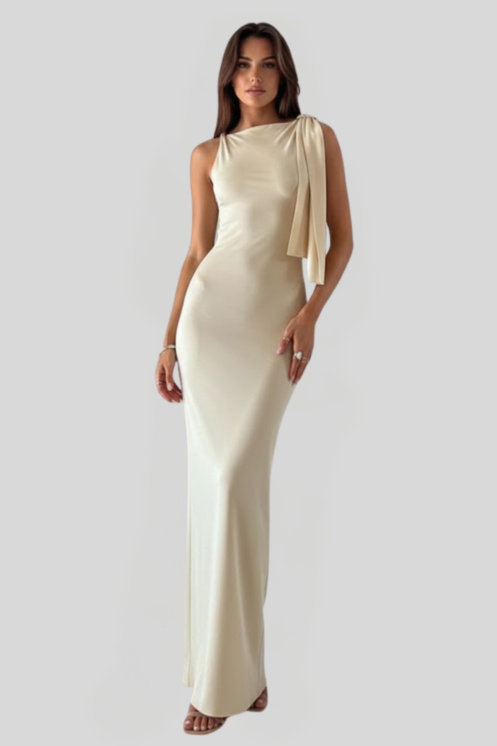 Women's Bow-Accented Maxi Dress