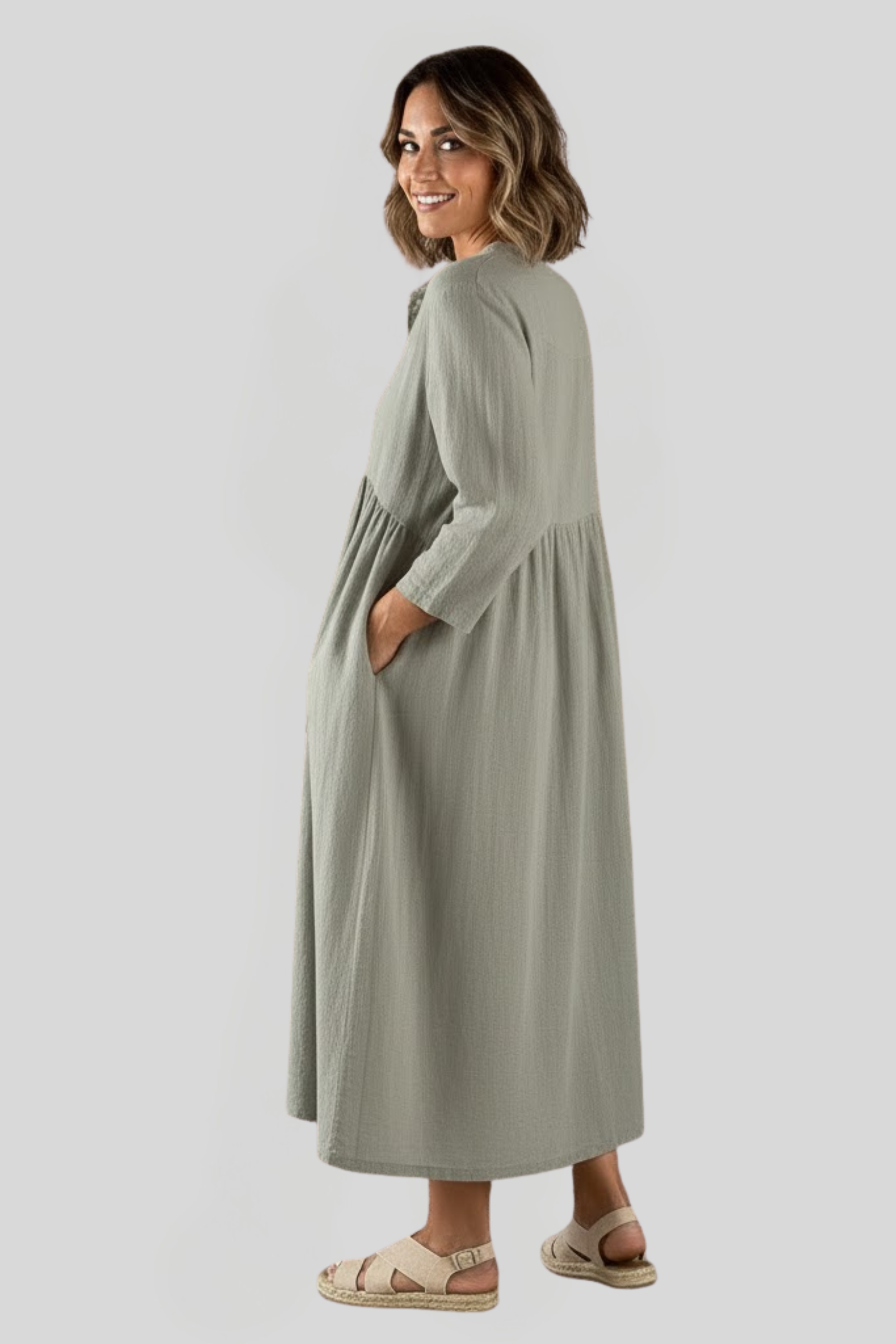 Women's Flowy Buttoned Dress