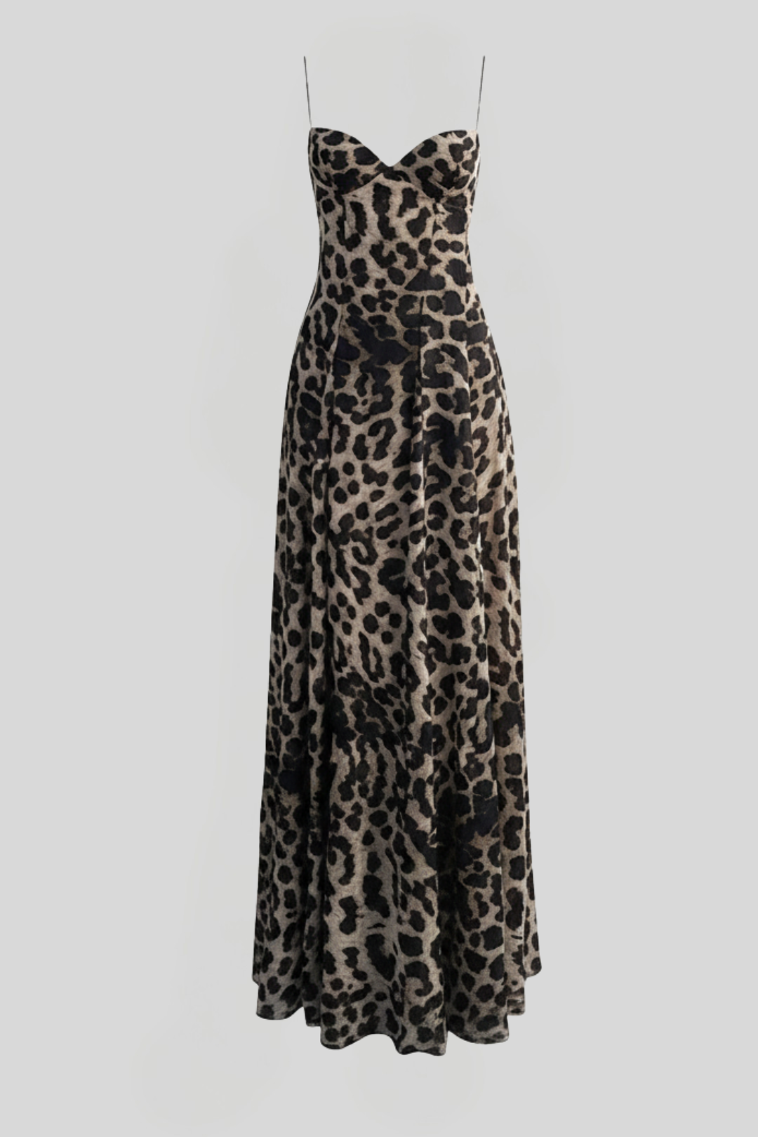 Women's Leopard Print Heart Maxi Dress