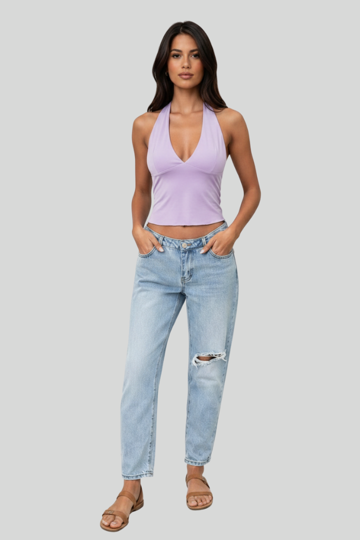 Women's Summer Halterneck Crop Top Casual