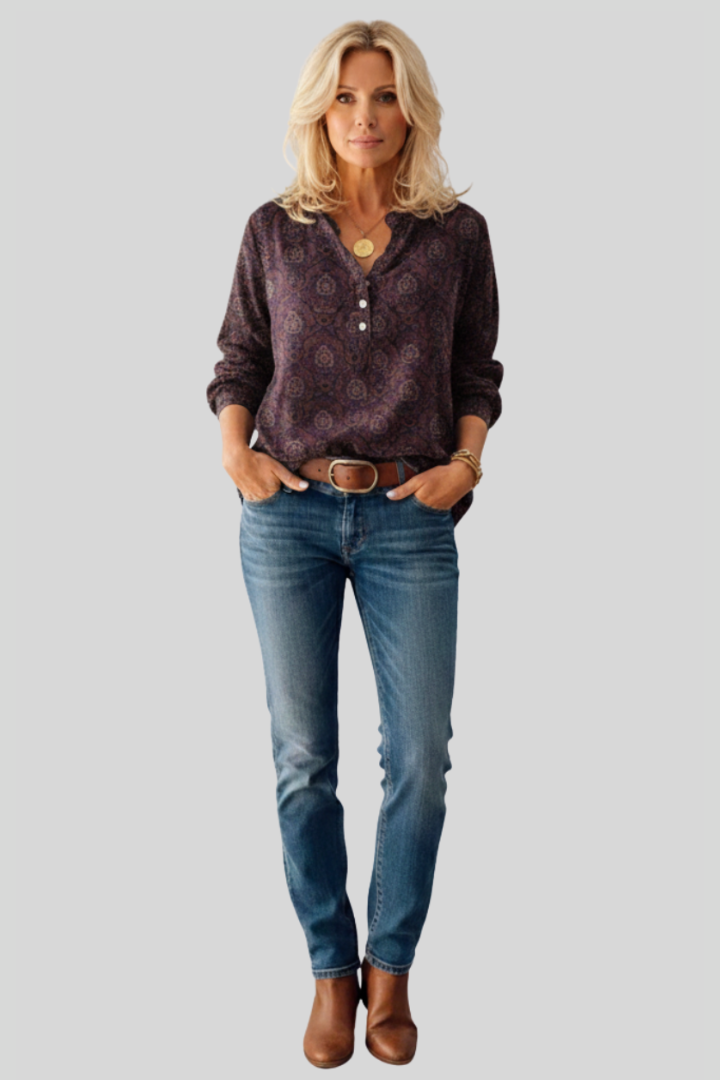 Elegant Vintage Women’s Blouse Top