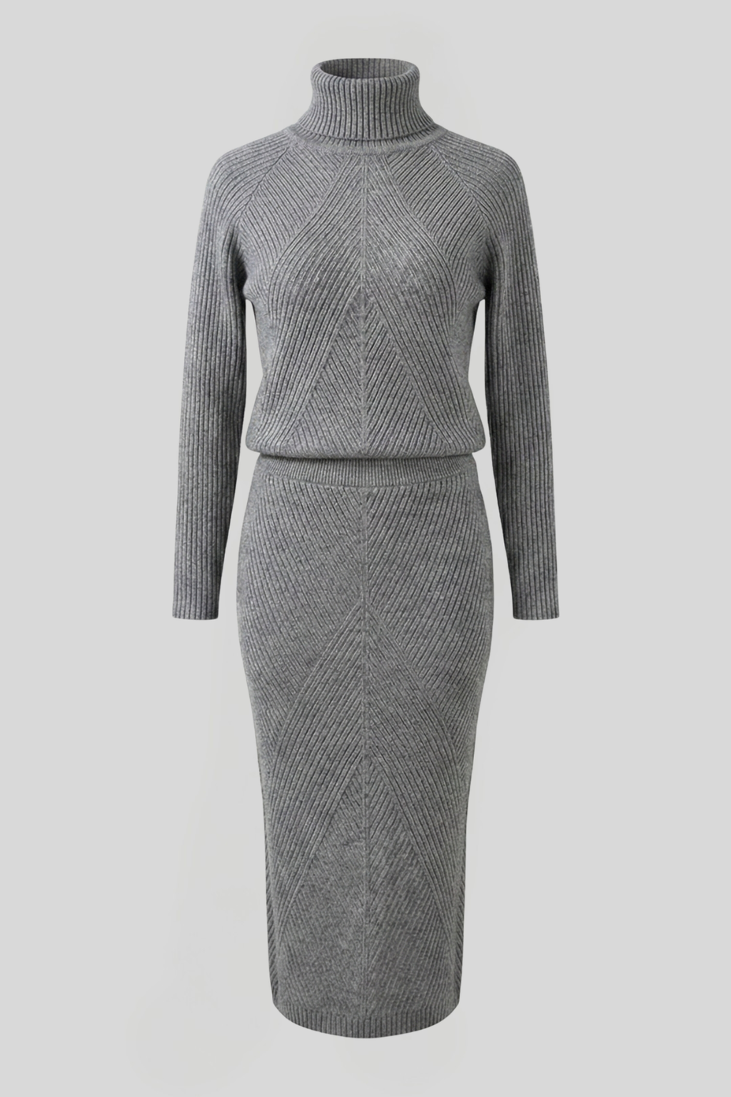 Women's Knitted Roll-Neck Jumper Dress