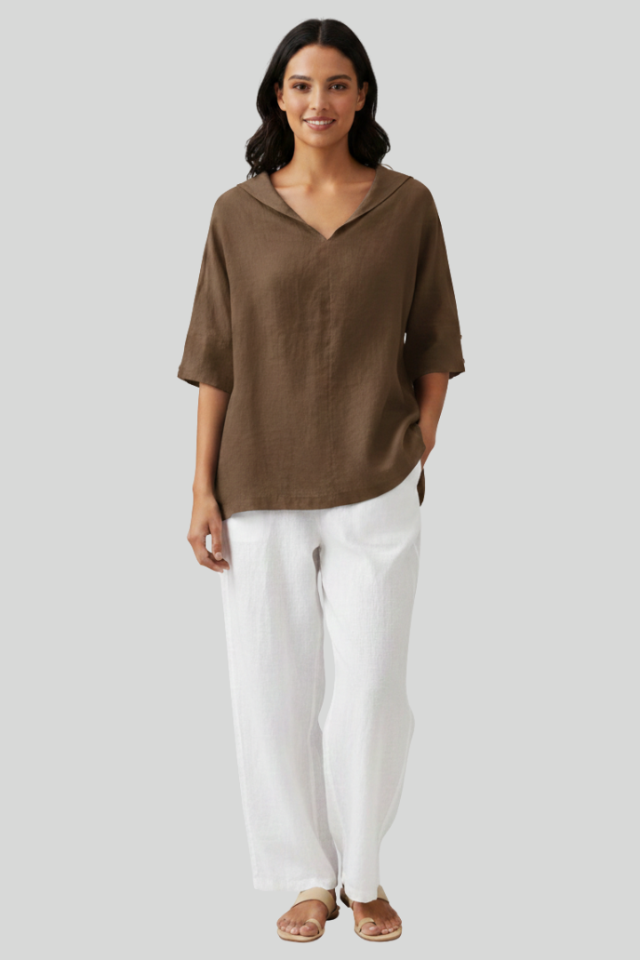 Breathable Casual Linen Blouse Women