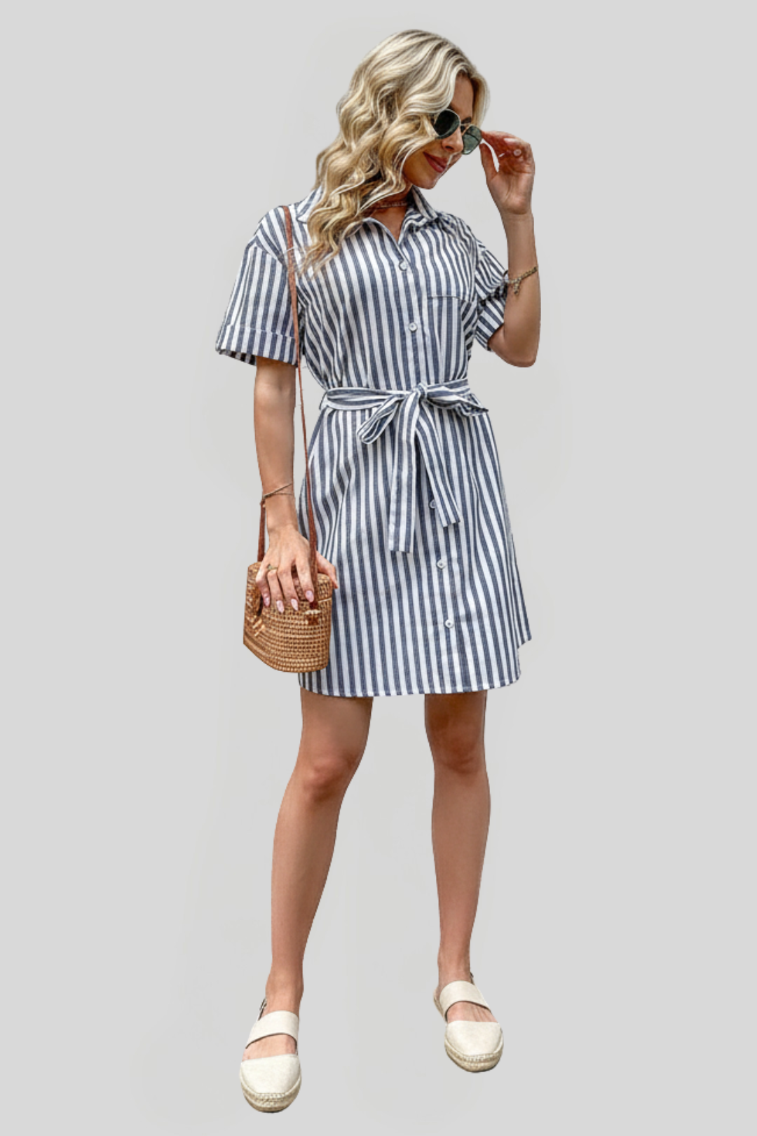 Women's Striped Shirt Dress