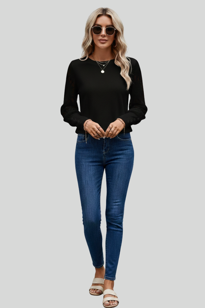 Floral Sleeve Elegant Women Blouse