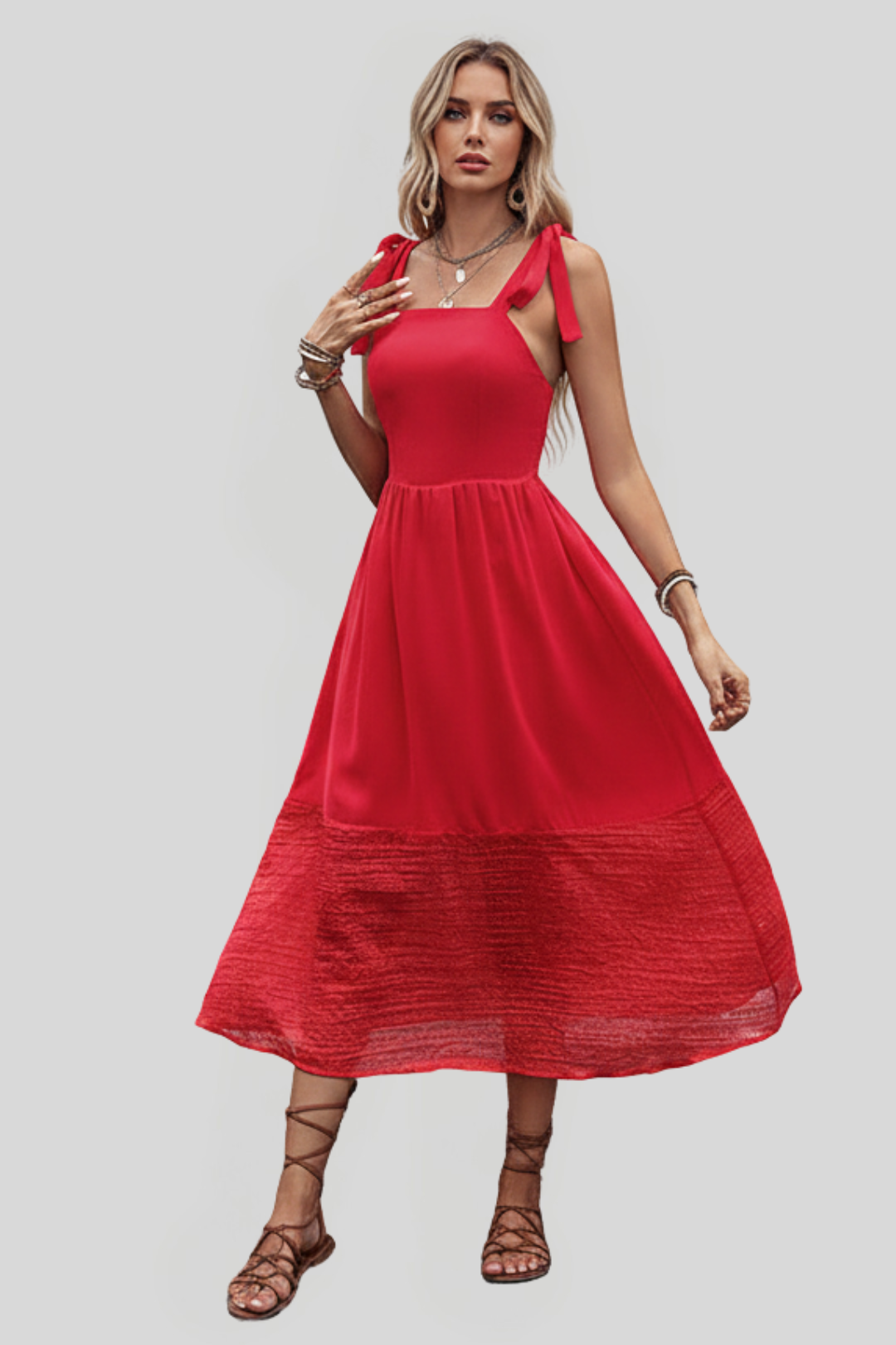 Women's Square Neck Midi Dress