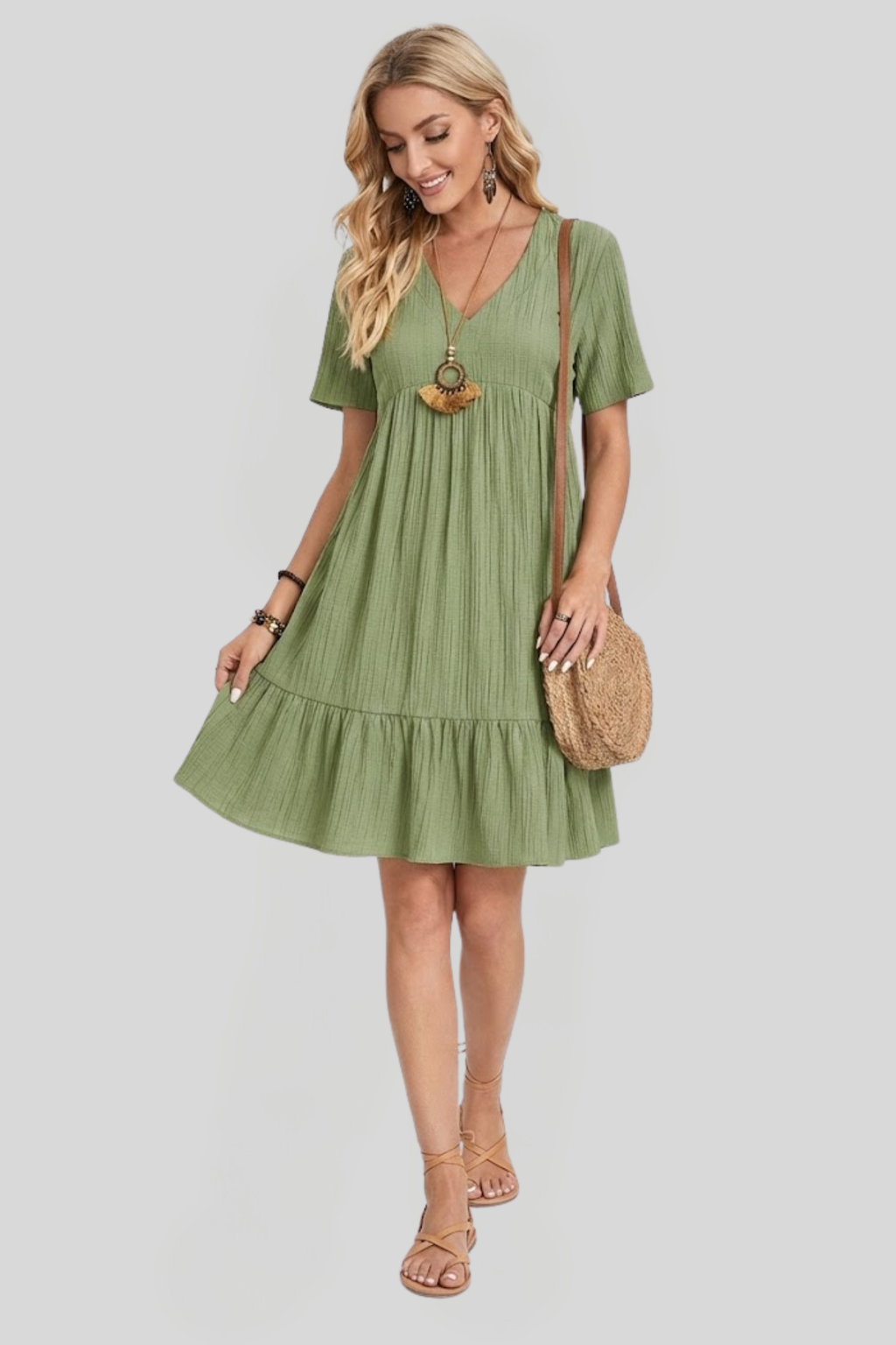 Women's Elegant Pleated Casual Dress