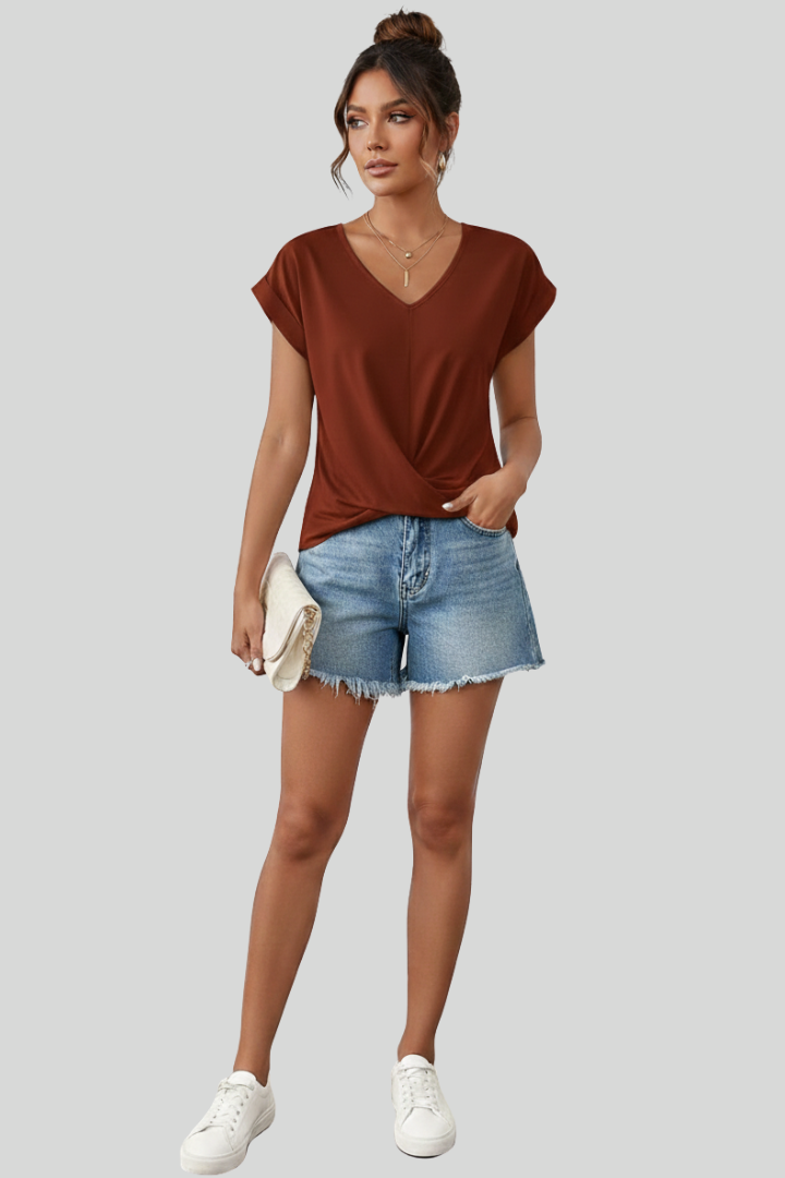 Women's Lightweight V-Neck Summer Blouse