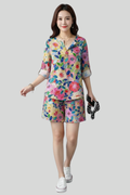 Floral Button-Up Long Sleeve Blouse