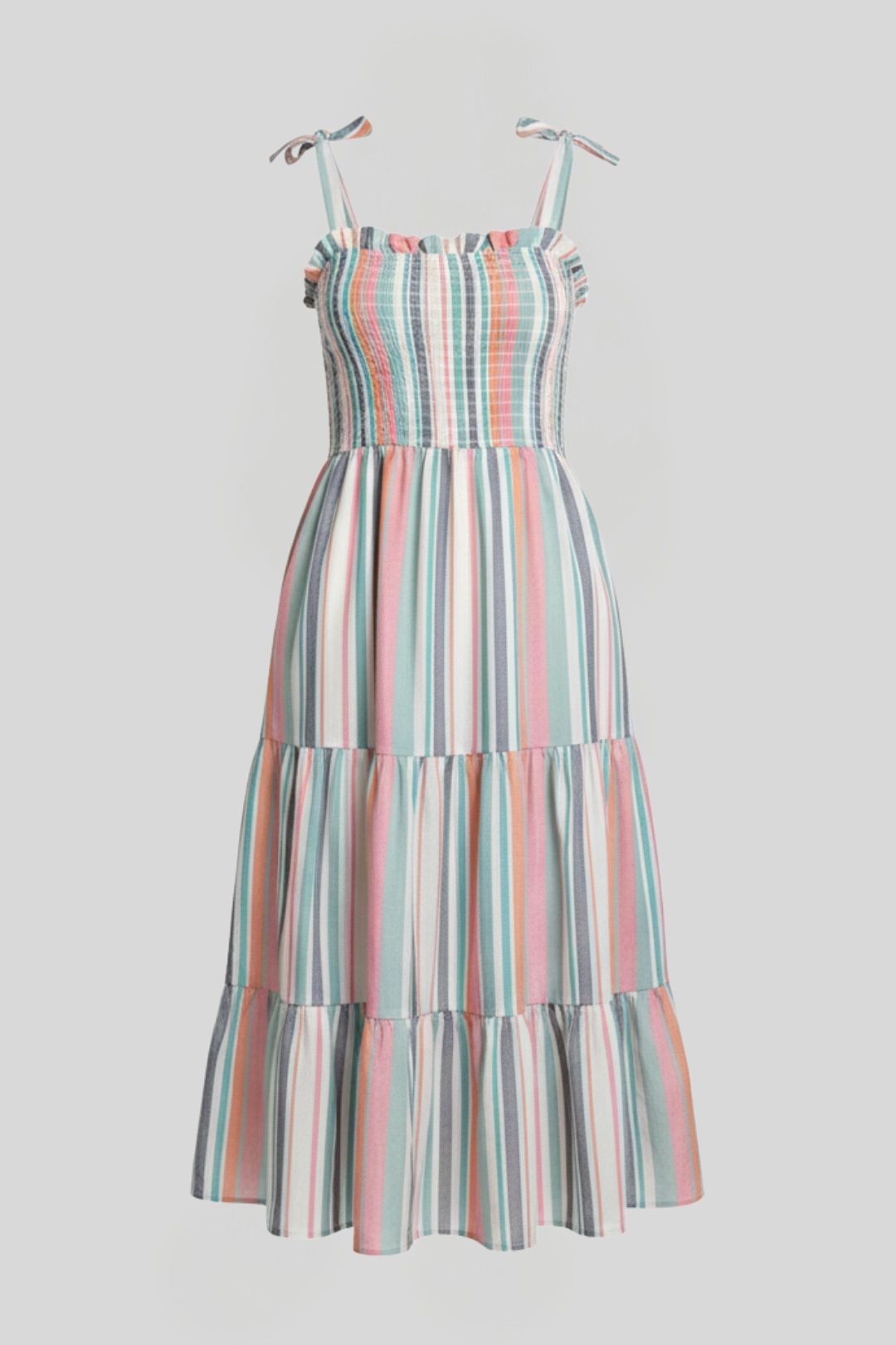 Women's Striped Midi Flowy Dress