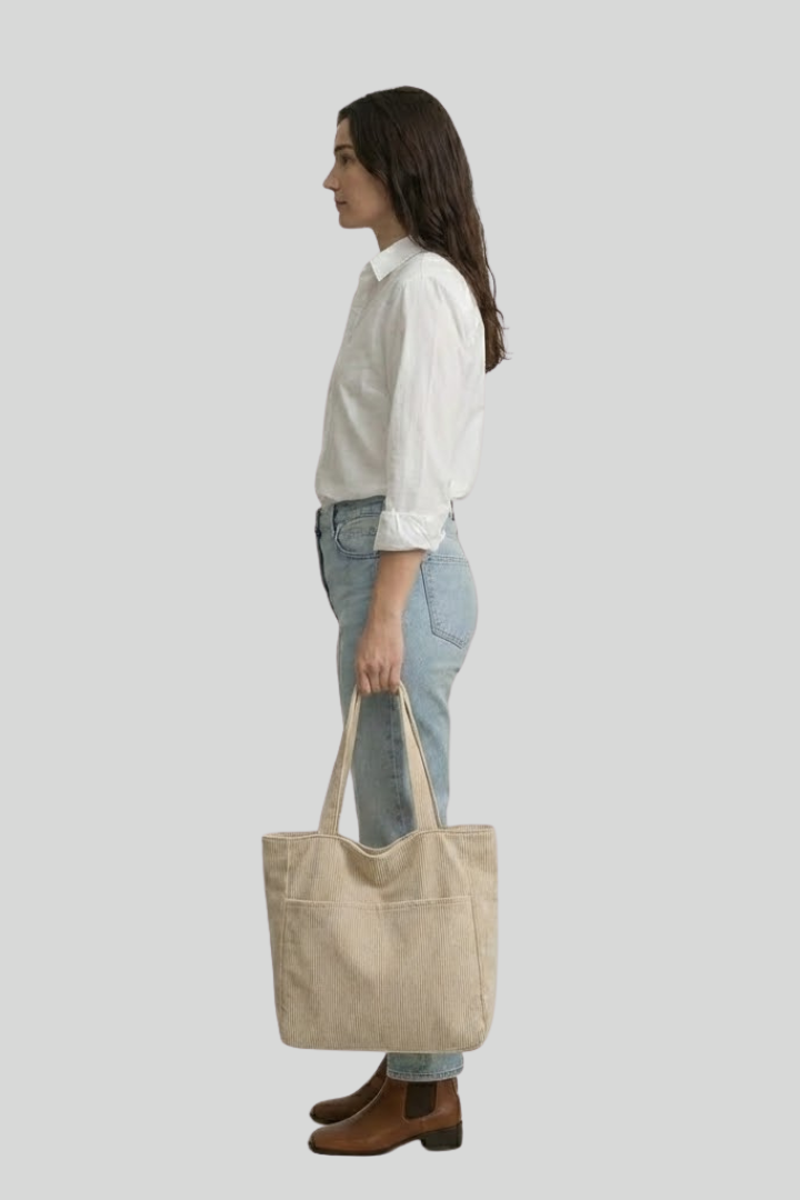 Women's Spacious Khaki Tote Bag