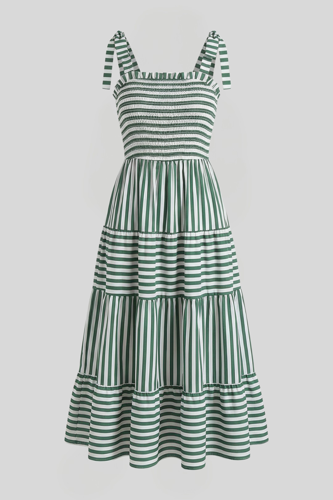 Women's Adjustable Striped Midi Dress