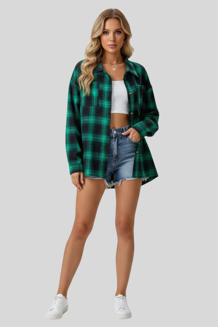 Women’s Plaid Button-Front Shirt