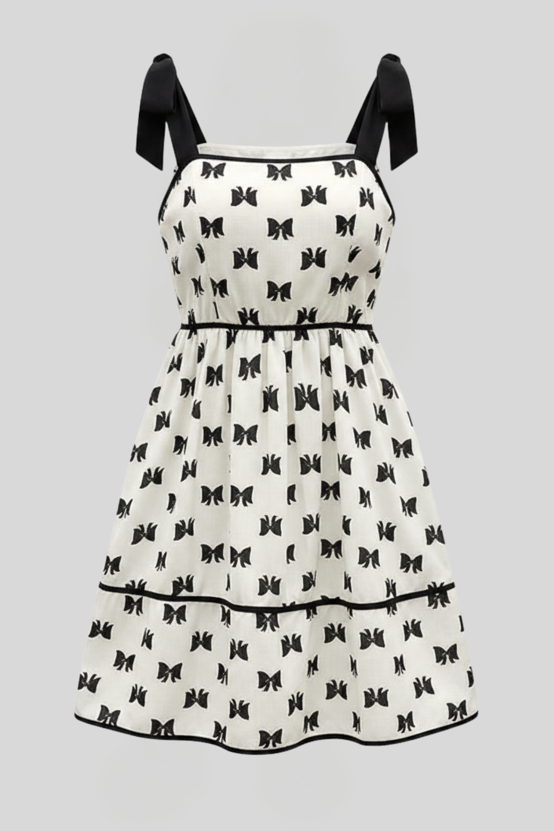 Women's Bow Straps Tiered Dress