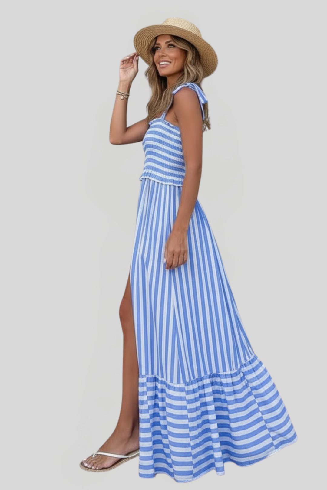 Women's Smocked Tie Straps Dress